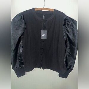 Stylewe blouse with sheer arms black